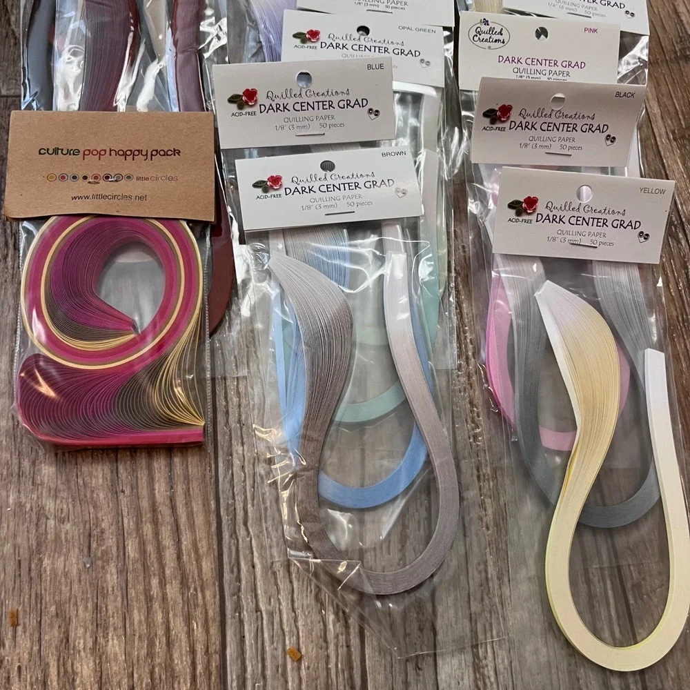 Quilled Creations Paplin Quilling Paper Lot 1/8 1/4 Inch Strips Mixed Colors
